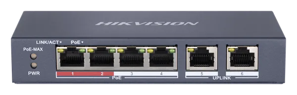 DS-3E0106P-E/M 4-Port PoE Switch (2 Uplinks)