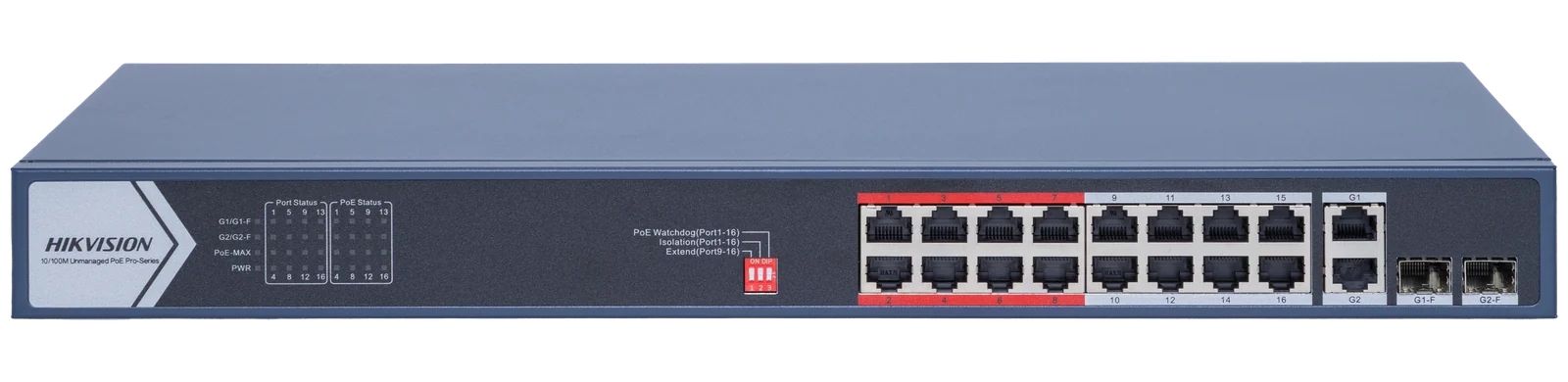 DS-3E0318P-E(D) 16-Port PoE Switch (2 Gigabit Combo Uplinks)
