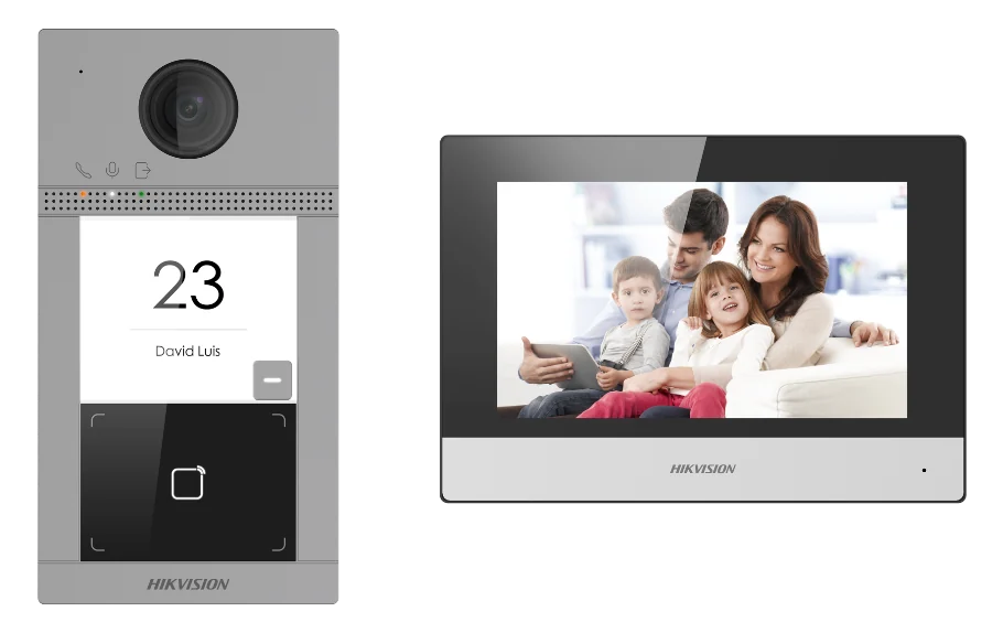 DS-KIS604-S(D) IP Video Intercom Kit (Door Station + Indoor Monitor)