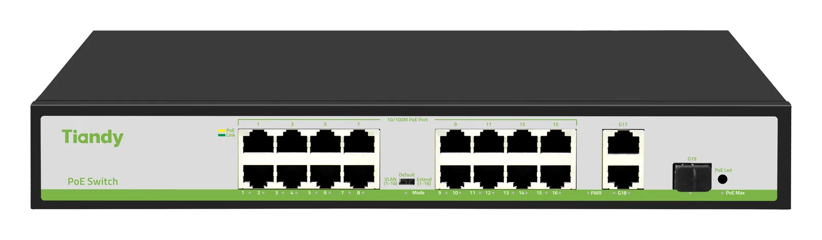 TC-P3S019 16-Port PoE Switch (+2 Gigabit Uplink, 1 SFP)